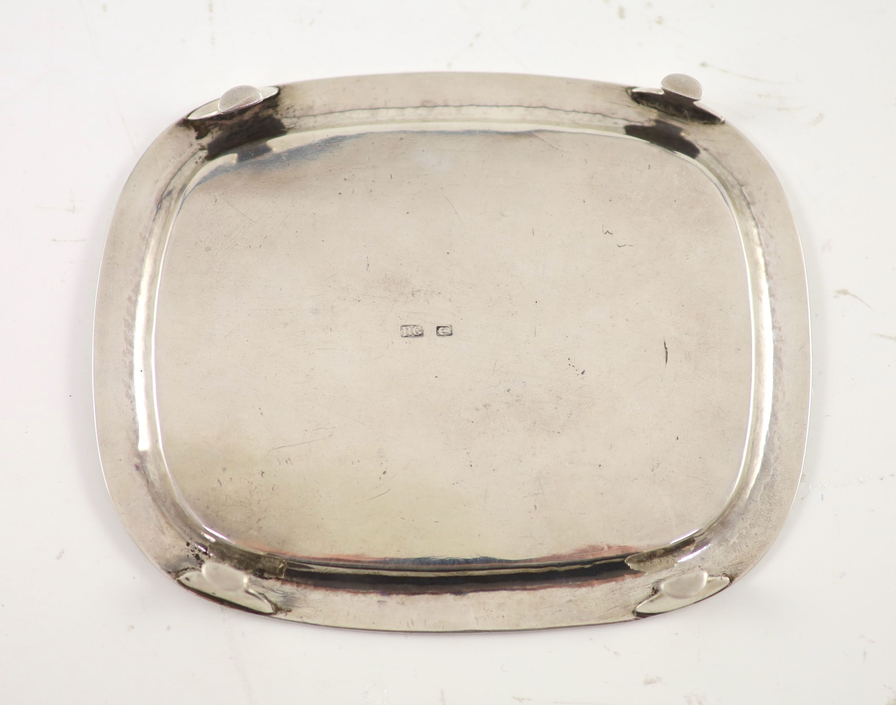 An early 19th century Indian Colonial silver card dish by Robert Gordon II, Madras